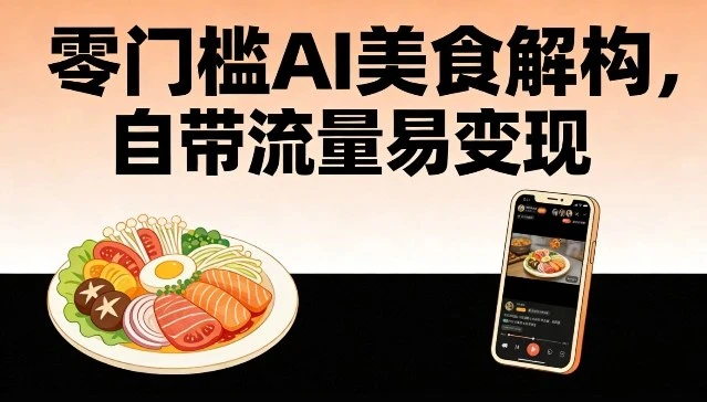零门槛AI美食解构，自带流量易变现