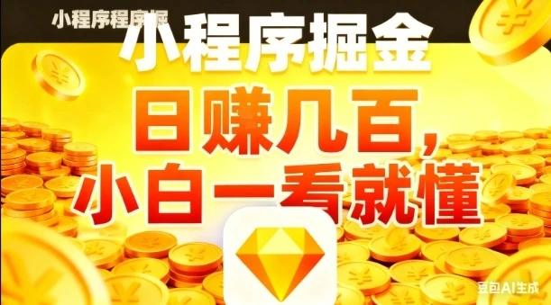 微信小程序掘金项目，日入几张，项目简单，小白一看就懂，5分钟就能学会上手操作【揭秘】