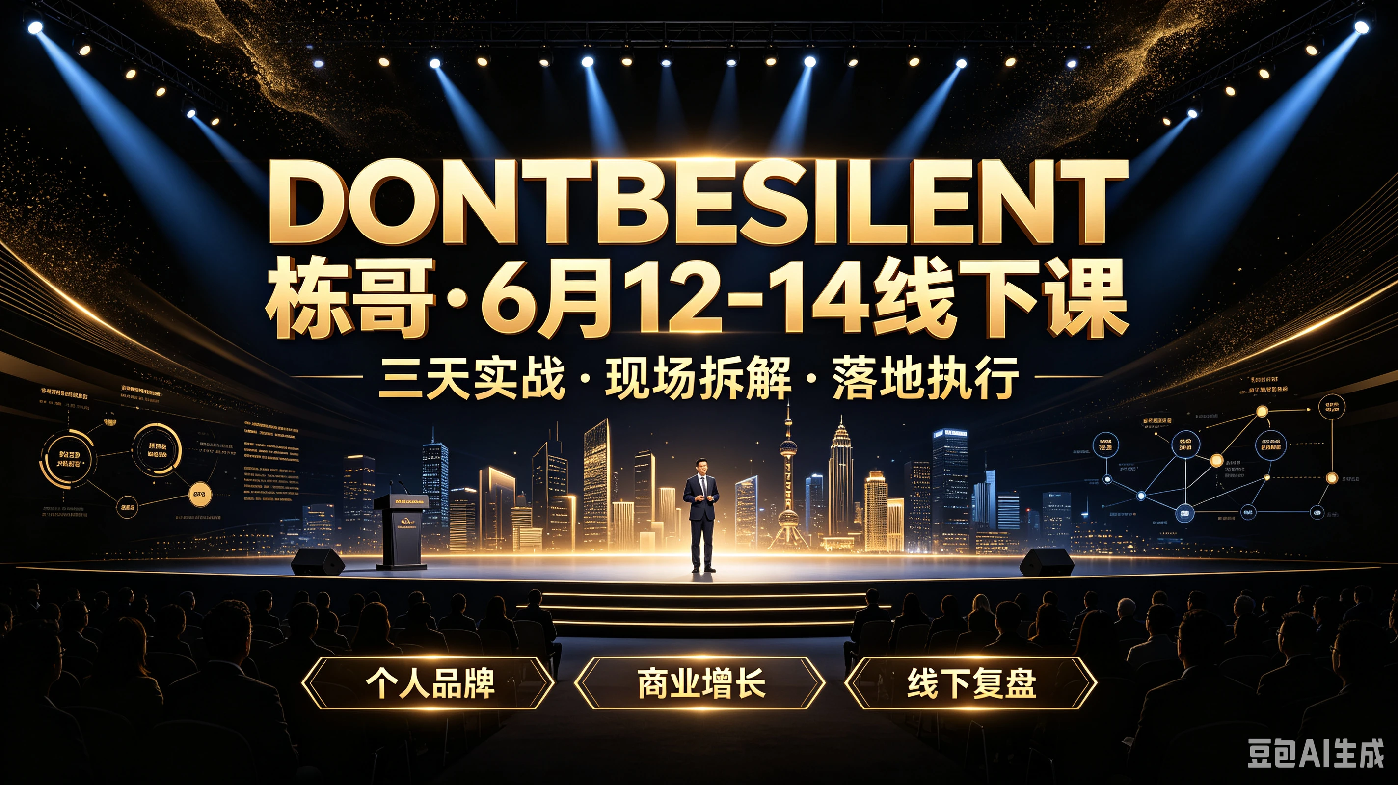【精】DONTBESILENT栋哥·6月12-14线下课三天实战·现场拆解·落地执行,个人品牌、商业增长、线下复盘