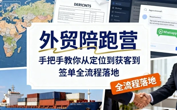 【精】外贸陪跑营，手把手教你从定位到获客到签单全流程落地