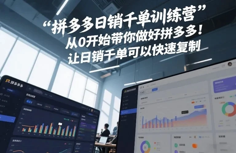 【精】拼多多日销千单训练营，从0开始带你做好拼多多，让日销千单可以快速复制(更新26年1月)