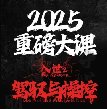 2025重磅大课，入世2，驾驭与控制