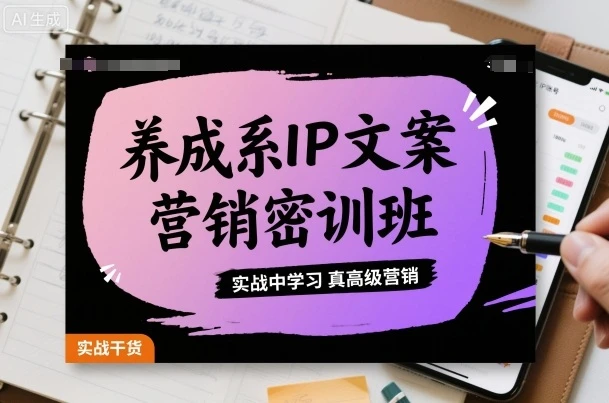 【精】养成系IP文案营销密训班，实战中学习真高级营销