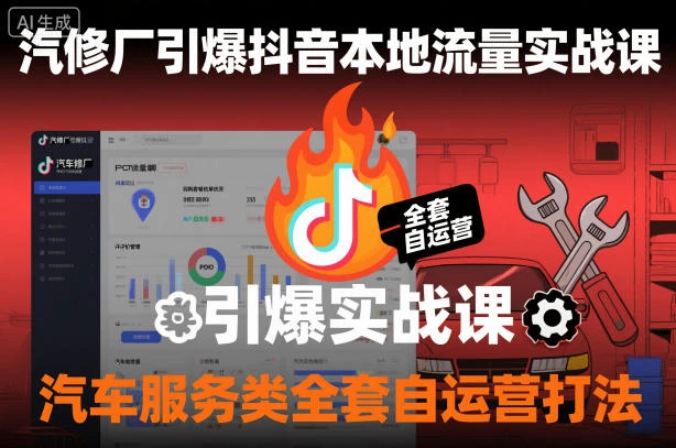 【精】汽修厂引爆抖音本地流量实战课,汽车服务类全套自运营打法 【精】汽修厂引爆抖音本地流量实战课,汽车服务类全套自运营打法